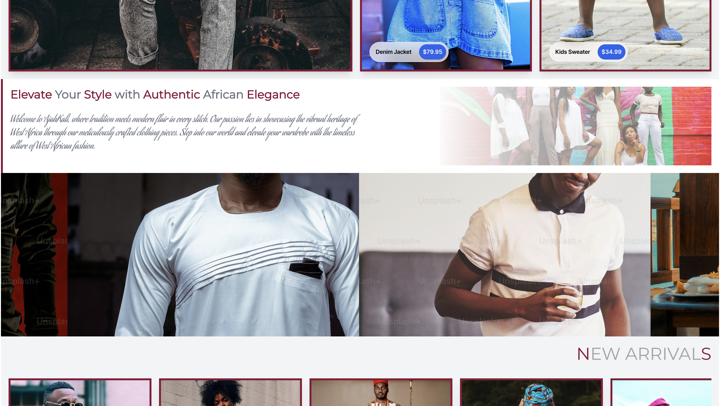 AjahKali clothing e-commerce concept screenshot