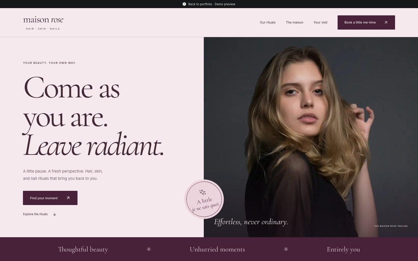 Maison Rose website preview